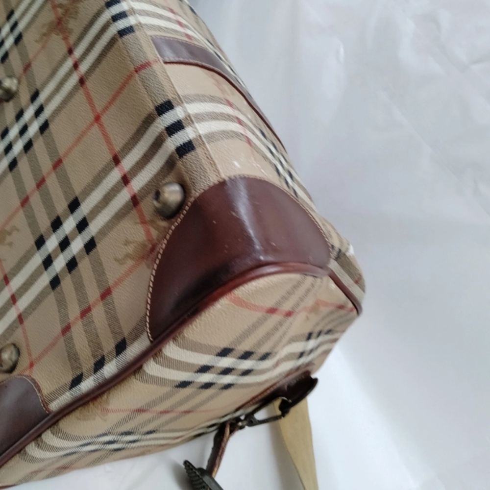 Burberry's Boston Bag Brown PVC W/Adjustable Strap - Picture 6 of 9